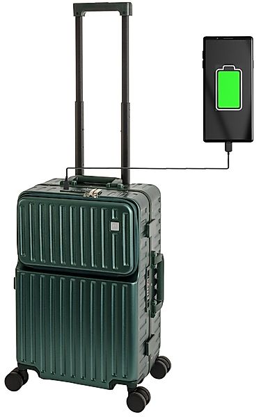 Travelhouse Hartschalen-Trolley Roma, 4 Rollen, mit USB und Getränkehalter günstig online kaufen