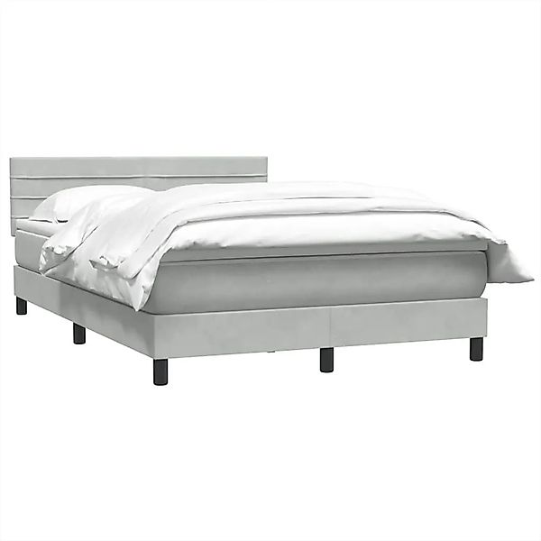 vidaXL Boxspringbett mit Matratze Hellgrau 160x210 cm Samt 3316311 günstig online kaufen