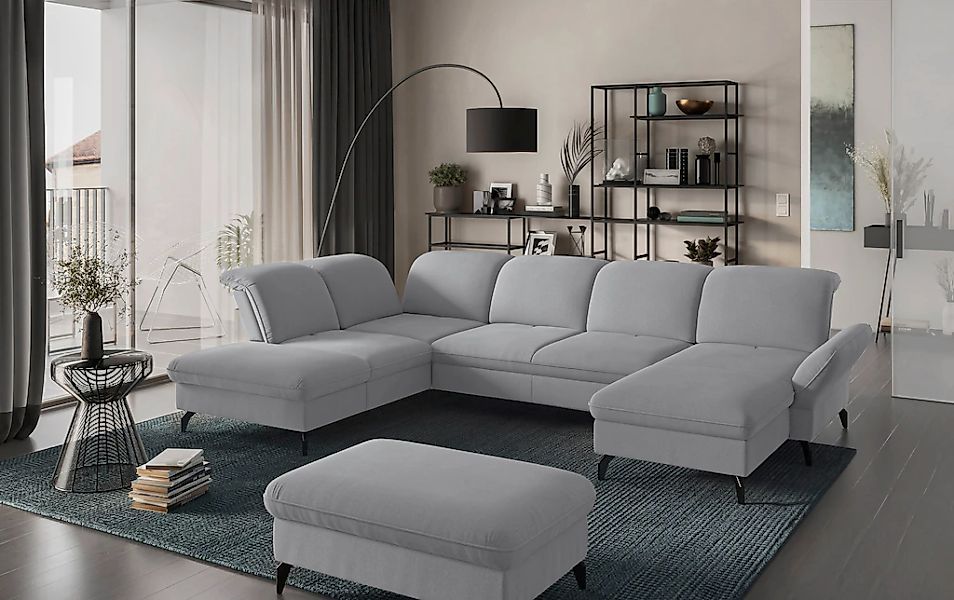 sit&more Wohnlandschaft »Leandro U-Form«, Wahlweise mit Bett-, Kopfteil - u günstig online kaufen