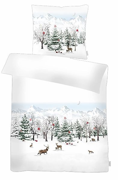 APELT Bettwäsche "Anton Flanell" 2 Stk. tlg. Winterlandschaft günstig online kaufen