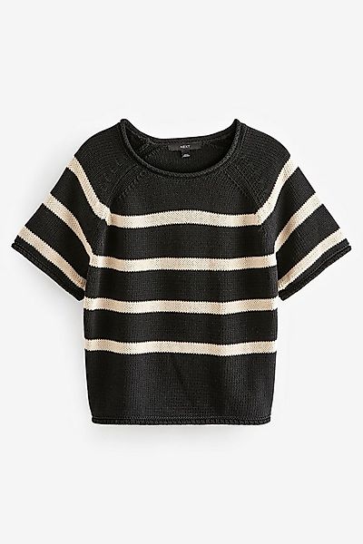 Next Kurzarmpullover Strick-T-Shirt aus 100 % Baumwolle mit Rollsaum (1-tlg günstig online kaufen