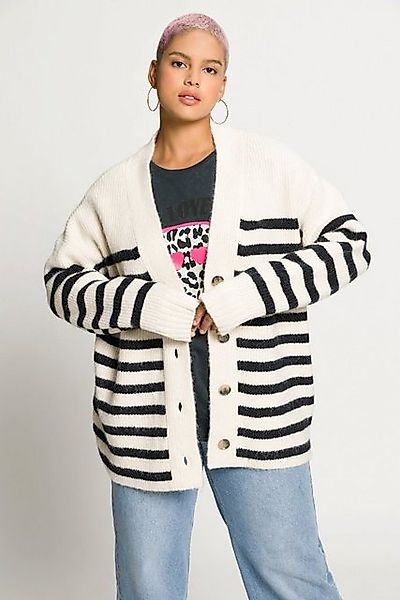 Studio Untold Strickjacke Strickjacke oversized Patentstrick Bretonstreifen günstig online kaufen
