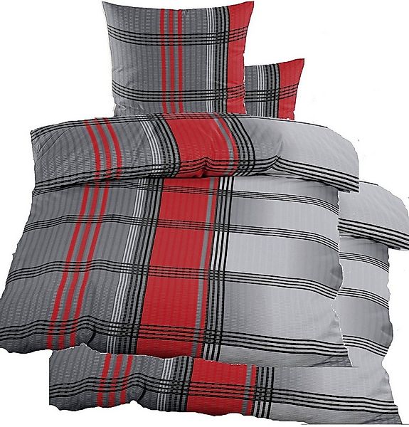 KH-Haushaltshandel Bettwäsche 4-tlg. Seersucker Bettwäsche 2x (135x200 +80x günstig online kaufen