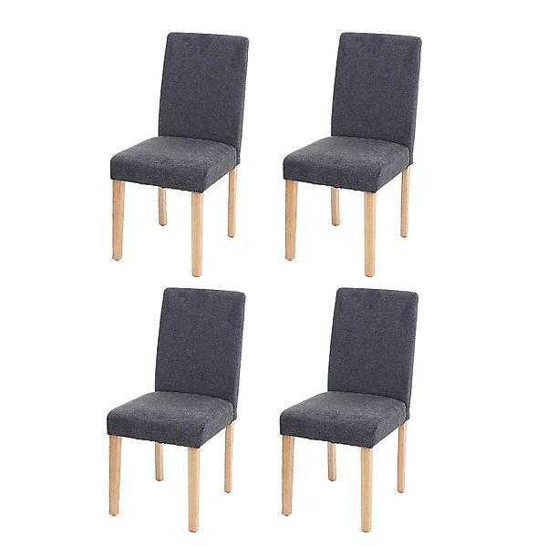 MCW Esszimmerstuhl Littau 4er-Set Textil Anthrazitgrau Helle Beine günstig online kaufen