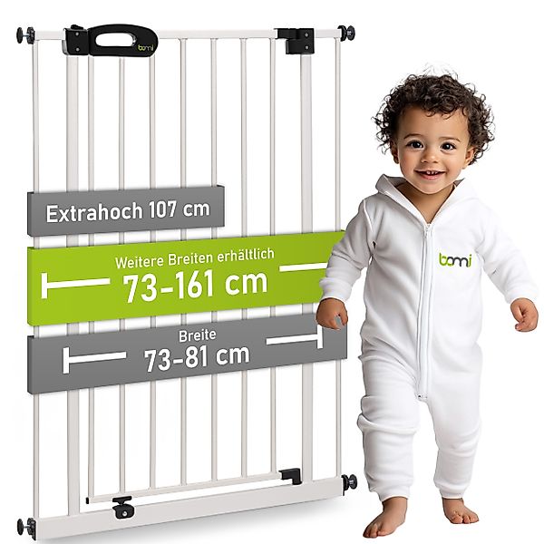 BOMI Türschutzgitter Kinderschutzgitter Extra Hoch Merle 73-161 cm zum Klem günstig online kaufen