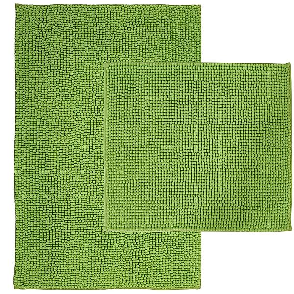 NYVI Badematten Set Chenille 2-teilig 45 x 50 cm und 50 x 80 cm Grün günstig online kaufen