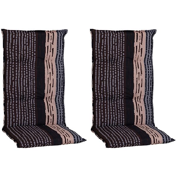 Beo Sitzauflage Hochlehner Bangui 2er-Set gestreift Grau-Ecru günstig online kaufen