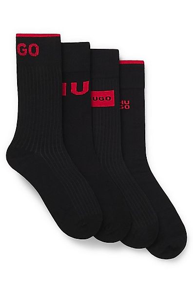 HUGO Socken (4-Paar) Herren-Socken, Logo, Baumwollmischung, Komfort günstig online kaufen