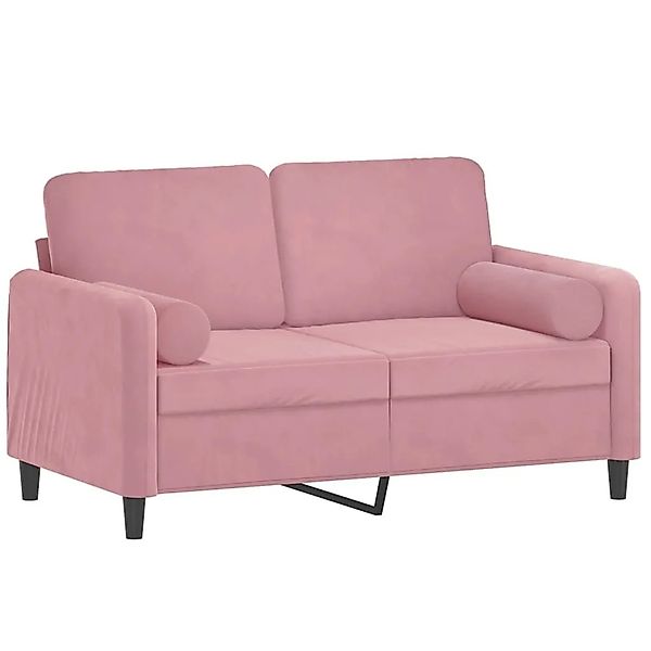 vidaXL 2-Sitzer-Sofa mit Zierkissen Rosa 120 cm Samt 3200874 günstig online kaufen