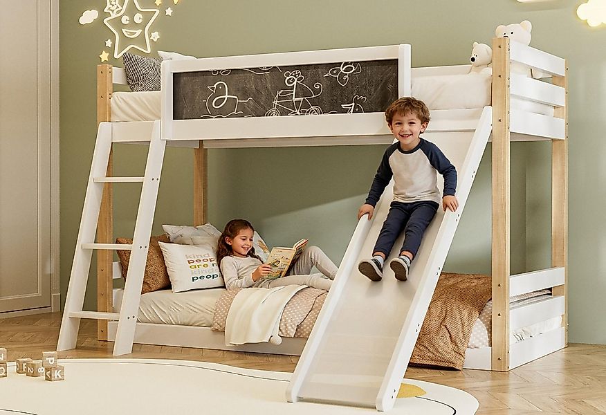 LVHOM Hochbett 90x200cm Komplettbett Kinderbetten (Massivholz Komplettset m günstig online kaufen