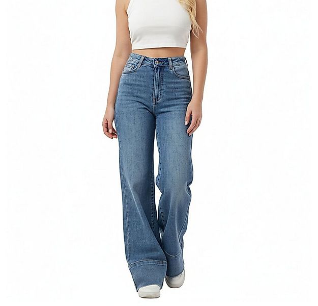 Ital-Design Weite Jeans Trendige High-Waist Jeans für Damen – Komfort & Sti günstig online kaufen
