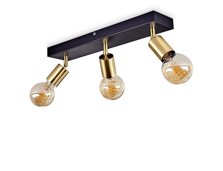 hofstein Deckenleuchte »Seano« Deckenlampe aus Metall in Schwarz/Messing, o günstig online kaufen