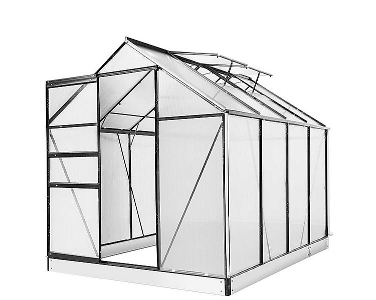 BRAST Gewächshaus ALU mit Fundament rostfrei 250x190x195cm TÜV geprüft, BxT günstig online kaufen