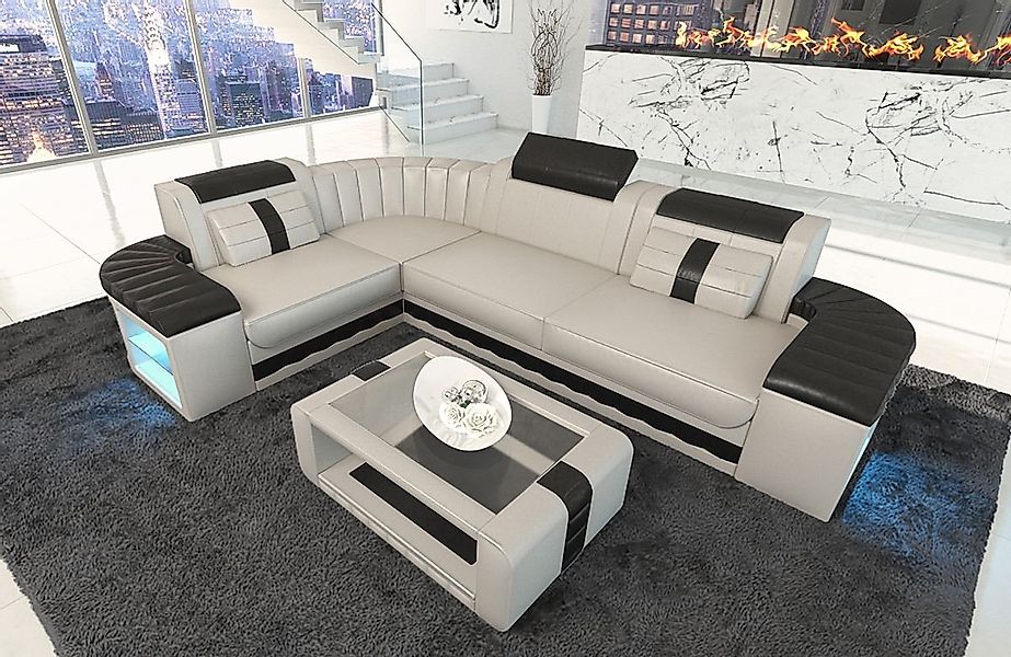 Sofa Dreams Ecksofa Ledercouch Ledersofa Bergamo L Form Leder Sofa, Couch, günstig online kaufen