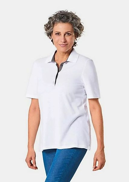 GOLDNER Poloshirt Kurzgröße: Pikee-Poloshirt mit Glitzersteinchen günstig online kaufen