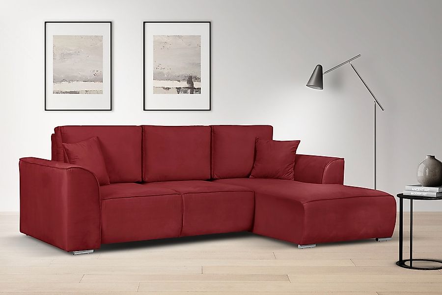 OTTO home Ecksofa "BEATRICE optionale Schlafsofa mit Bettkasten, B/T/H: 265 günstig online kaufen
