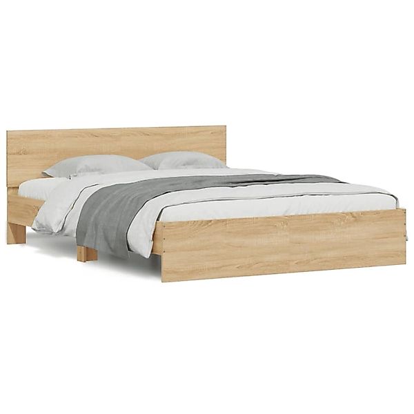 vidaXL Bettgestell mit Kopfteil Sonoma-Eiche 140x200 cm1937787 günstig online kaufen