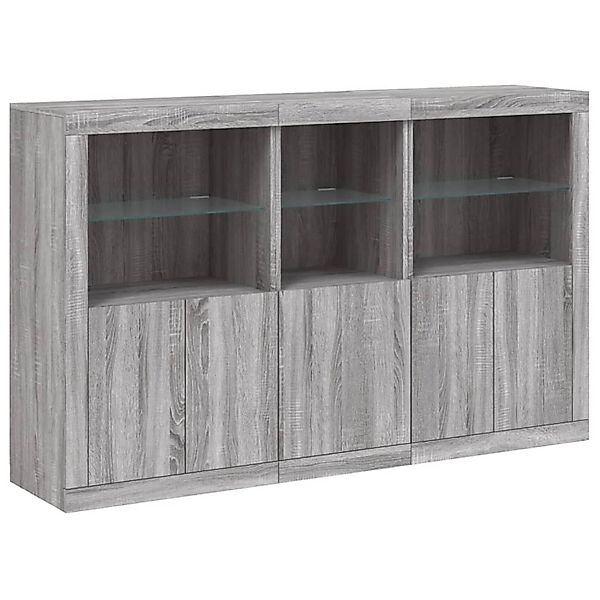 vidaXL Sideboard mit LED-Leuchten Grau Sonoma 162x37x100 cm 3209147 günstig online kaufen
