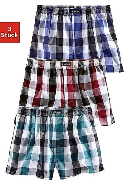 le jogger® Webboxer (Packung, 3-St) farbig kariert günstig online kaufen