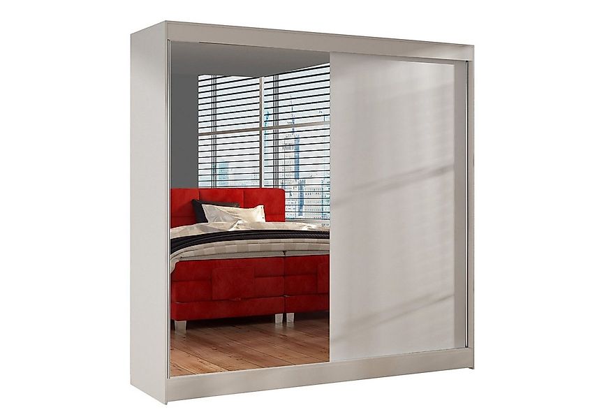 Sofnet Kleiderschrank Basti I (mit Spiegel, Schiebetüren und Kleiderstange) günstig online kaufen