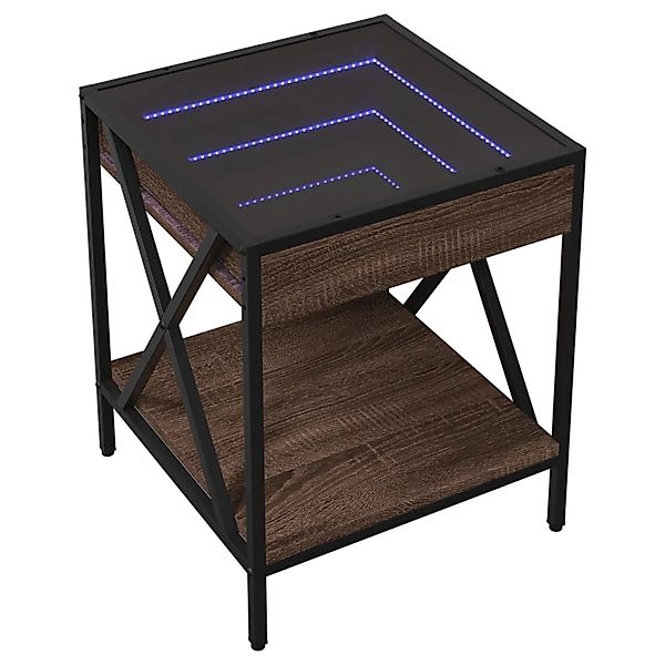 vidaXL Couchtisch mit Infinity-LED Braun Eichen-Optik 40x40x49 cm 847696 günstig online kaufen