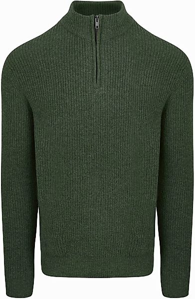 Steppin' Out Half Zip Pullover Lammwolle Olivgrün - Größe XXL günstig online kaufen