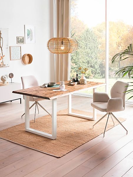 SalesFever Baumkantentisch "Tisch mit Baumkante im Natur-Look" Metall triff günstig online kaufen