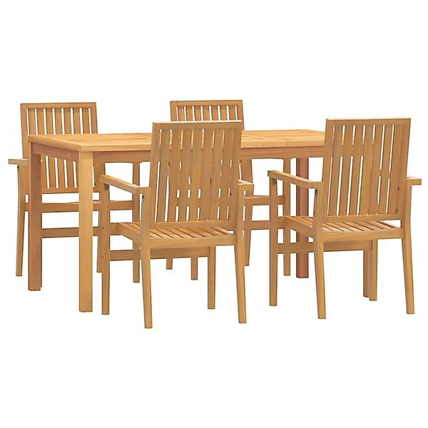 vidaXL 5-Tlg Garten-Essgruppe Massivholz Teak 3157915 günstig online kaufen