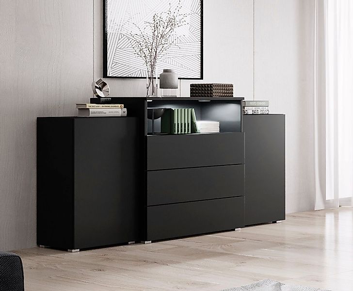 INOSIGN Sideboard "URBAN III", Moderne Kommode mit 3 Schubladen und 4 Fäche günstig online kaufen