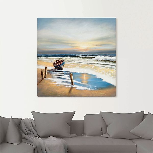 Artland Wandbild "Boot an der Küste", Strand, (1 St.), als Leinwandbild, Wa günstig online kaufen