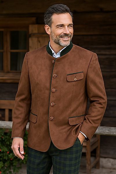 OS Trachten Trachtenjanker Trachtenjanker mittelbraun Trachtenjacke günstig online kaufen