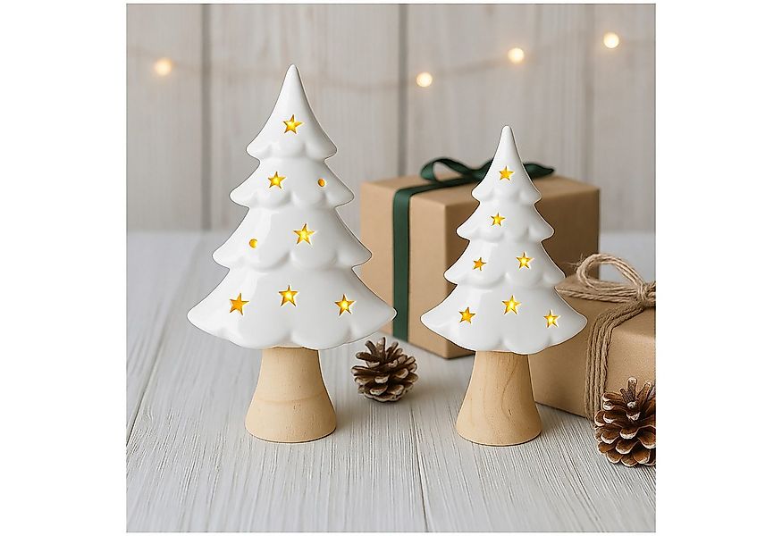 HTI-Living Weihnachtsfigur LED Winterbaum 2er Set mit Leuchtsternen (Set, 2 günstig online kaufen