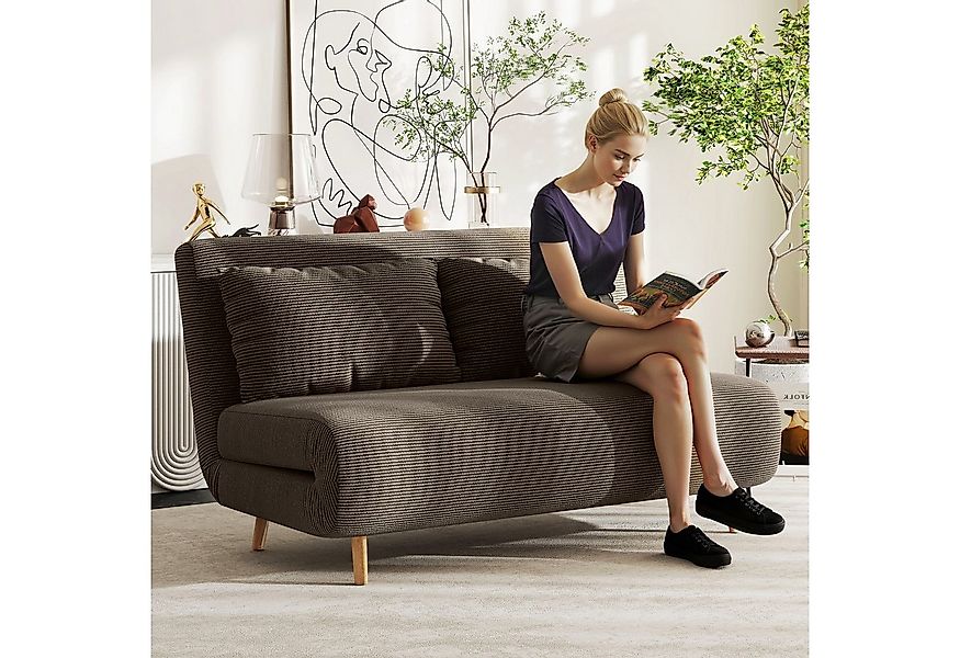 HOMCOM Schlafsofa 2-Sitzer-Sofa mit Bettfunktion, 2 Kissen, Polstersofa 1 T günstig online kaufen