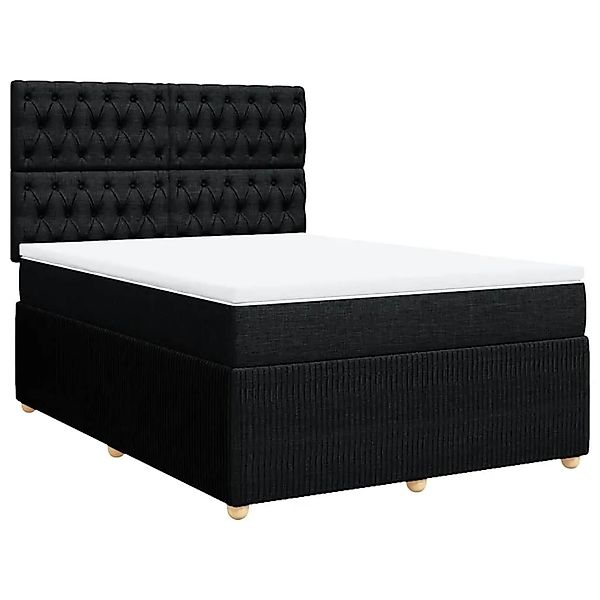 vidaXL Boxspringbett mit Matratze Schwarz 160x200 cm Stoff 3292116 günstig online kaufen
