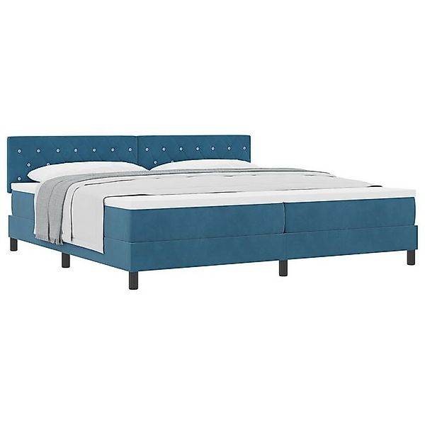 vidaXL Bett Boxspringbett mit Matratze Dunkelblau 200x200 cm Samt (1-tlg) günstig online kaufen