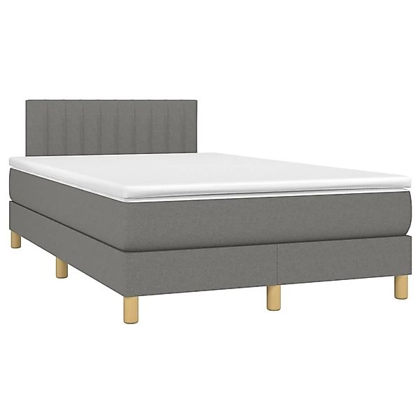 vidaXL Boxspringbett mit Matratze & LED Dunkelgrau 120x200 cm Stoff 3133862 günstig online kaufen