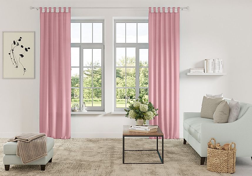 my home Vorhang Parry (2 St), Schlaufen, blickdicht, Polyester, 2-er Set, b günstig online kaufen