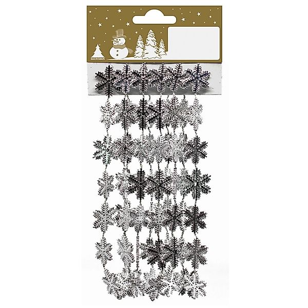 Schneeflockengirlande Kunststoff Silber 180 cm günstig online kaufen