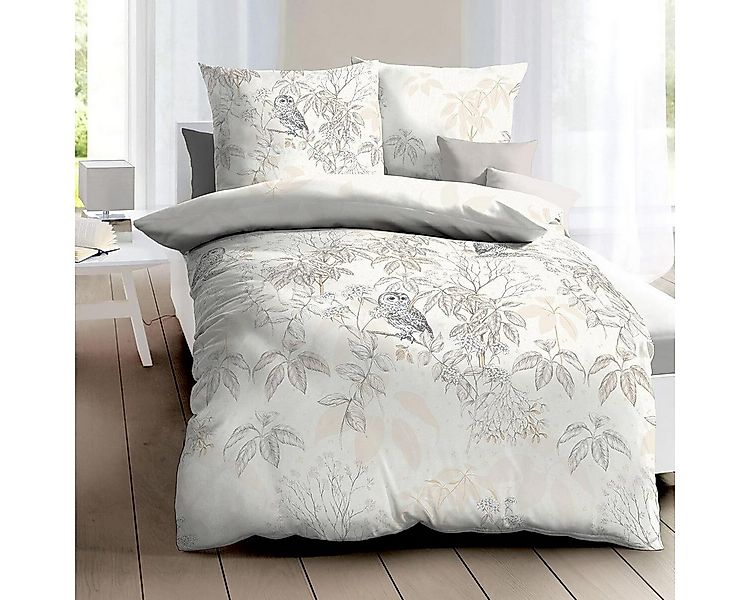 TRAUMSCHLAF Bettwäsche Schneeeule, Biber, 2 teilig, wunderbar kuschelige Bi günstig online kaufen