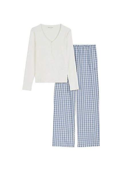 Marc O'Polo Pyjama Mix N Match Cotton (2 tlg) V-Ausschnitt, Langarm, Hose k günstig online kaufen