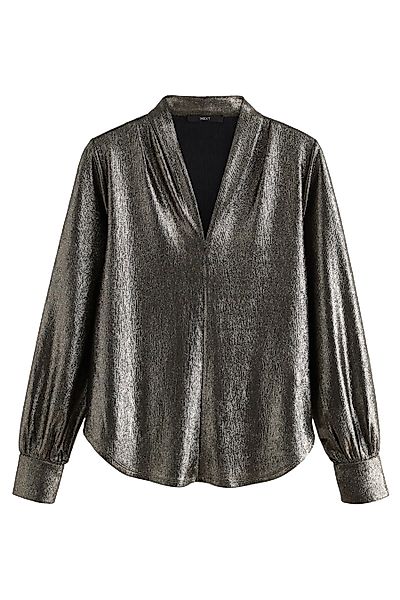 Next Blusenshirt Langärmlige Schimmerbluse mit V-Ausschnitt günstig online kaufen