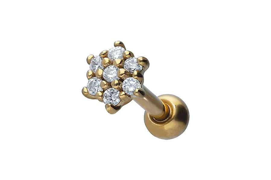 PIERCINGLINE Single-Ohrstecker Chirurgenstahl Ohrpiercing KRISTALLBLUME (Mi günstig online kaufen