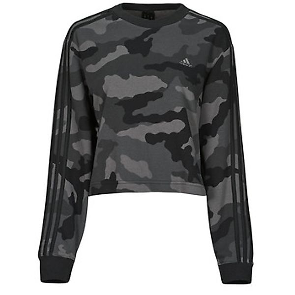 adidas  Sweatshirt Essentials 3-Stripes Camo-Print Cropped Sweatshirt günstig online kaufen