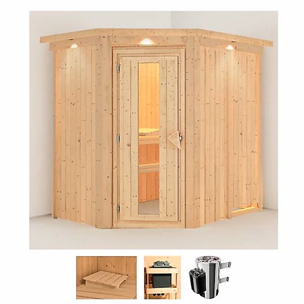 Karibu Sauna »Swantje«, 3,6-kW-Plug & Play Ofen mit integrierter Steuerung günstig online kaufen