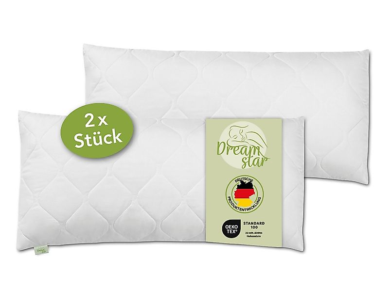 Dreamstar Microfaserkissen gestepptes Kopfkissen 40x80 cm günstig online kaufen