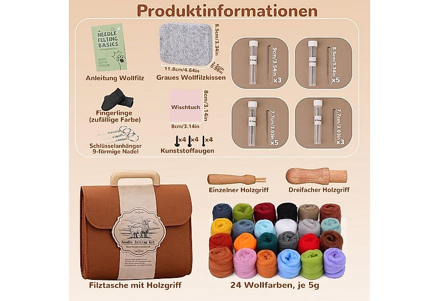 CLTYQ Kreativset Nadelfilzset in 24 Farben, Nadelfilzzubehör Mit Aufbewahru günstig online kaufen