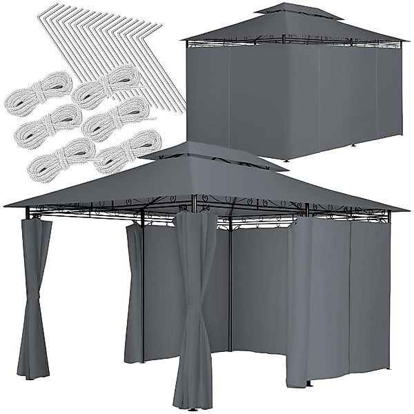 tectake Pavillon Gartenpavillon, mit 6 Seitenteilen, günstig online kaufen