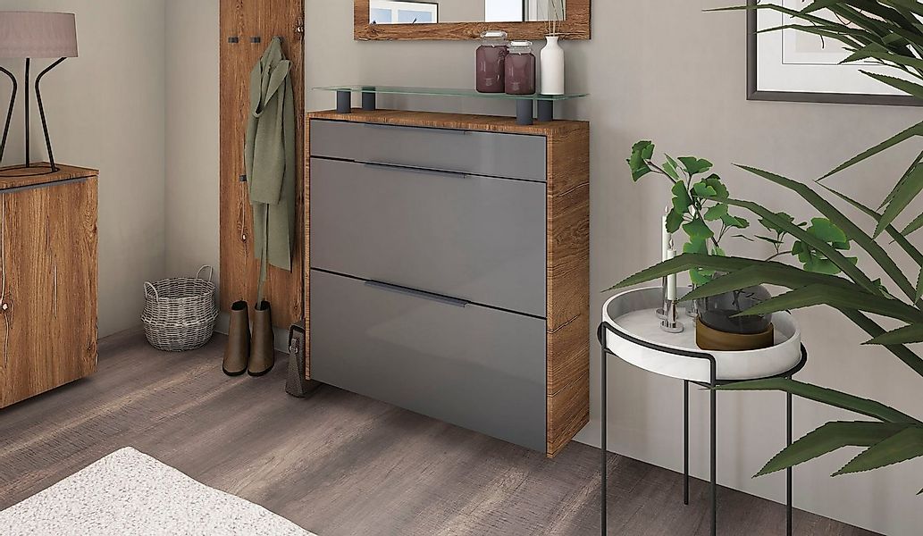 borchardt Möbel Schuhschrank "Tom, Hängeschrank mit Glasablage und Metallgr günstig online kaufen