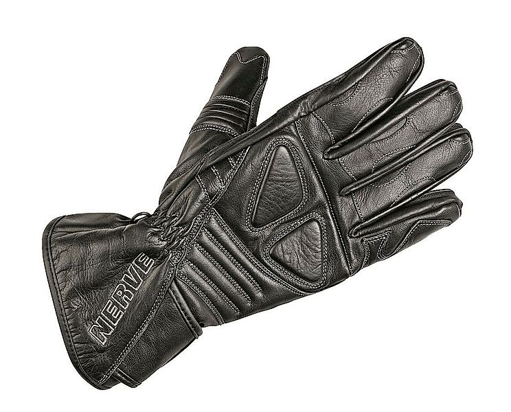 NERVE Motorradhandschuhe Dark Leather Polsterung über den Fingerknöcheln günstig online kaufen