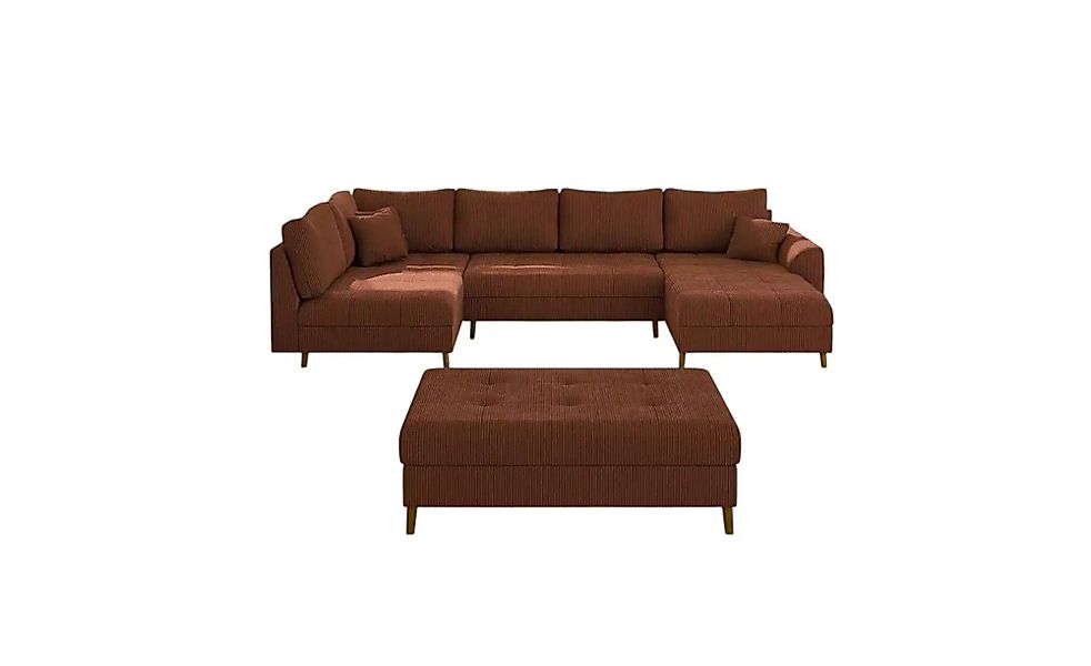 S-STYLE Wohnlandschaft mit Hocker  Maya ¦ rot ¦ Maße (cm): B: 310 H: 81 Pol günstig online kaufen